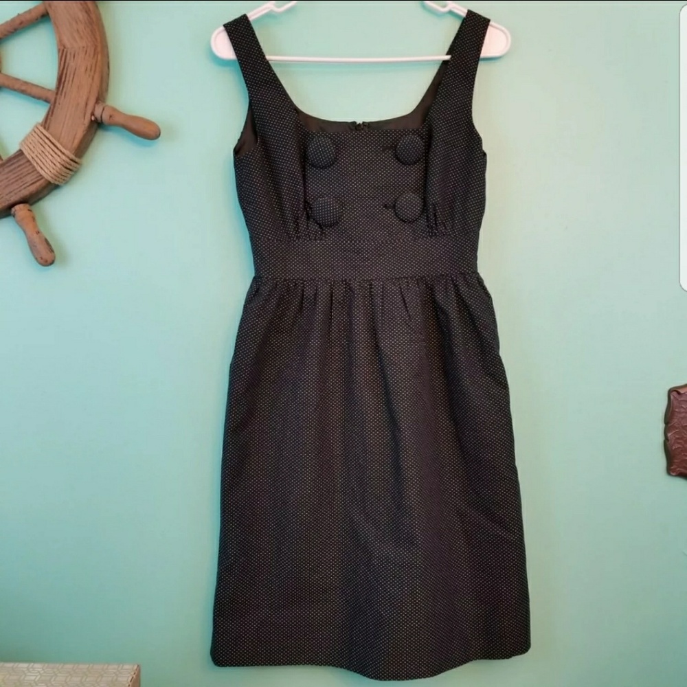 Navy polka dot Banana Republic dress